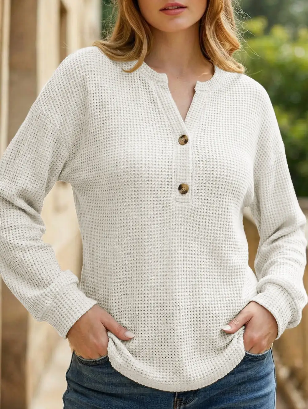 Plus Size Button-Down Striped Top