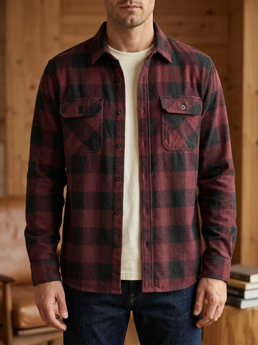Forest Buffalo Check Button Front Shirt