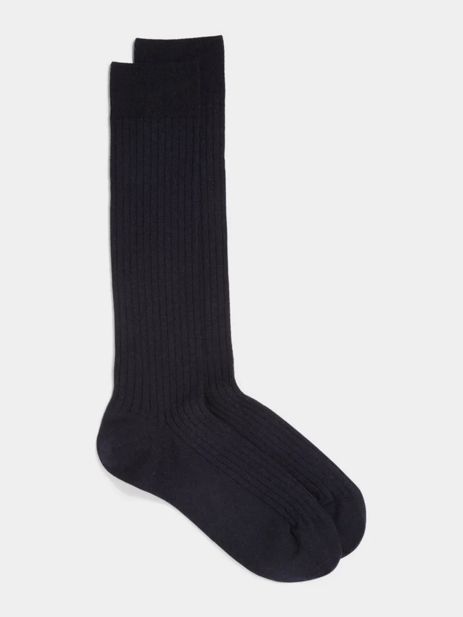 Plain Ribbed Dress Socks