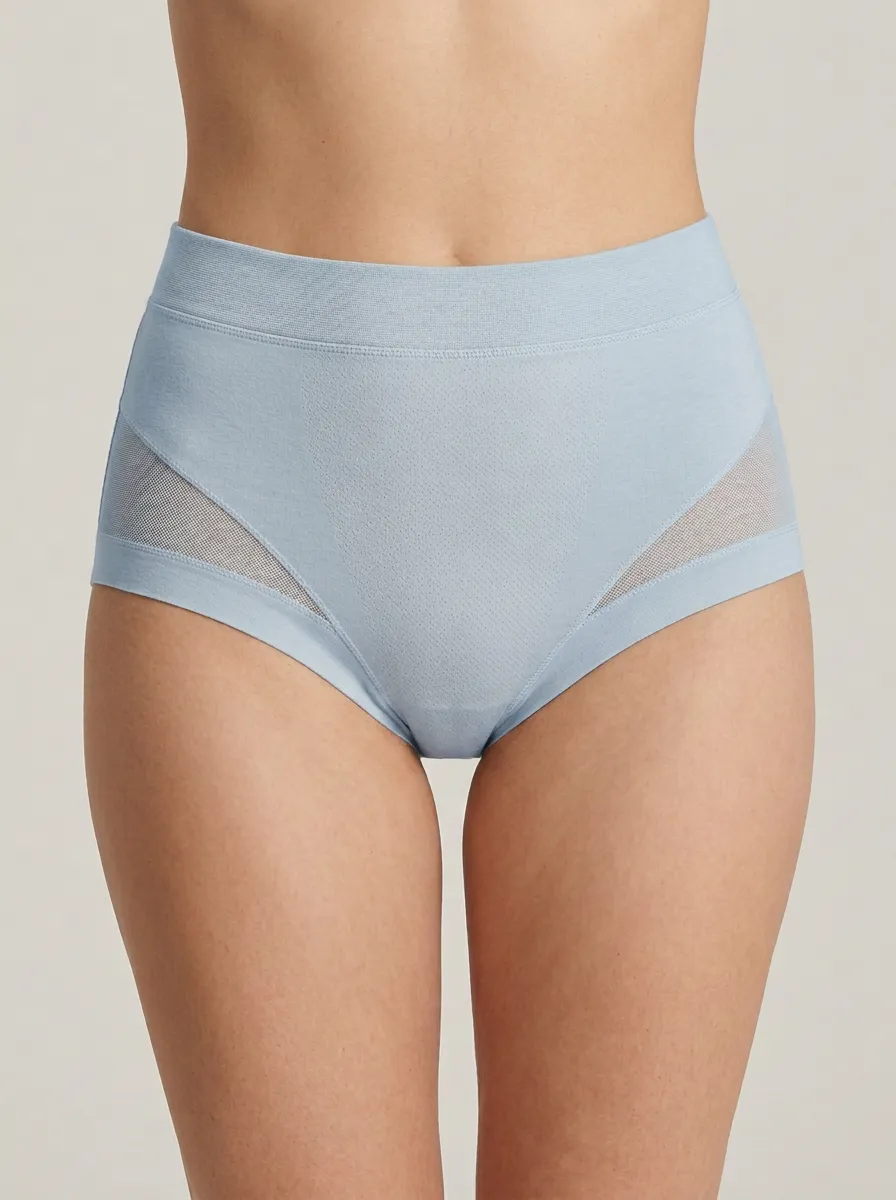 Contemporary Seamless High-Waisted Mesh Panel Modern Look Women's Panties