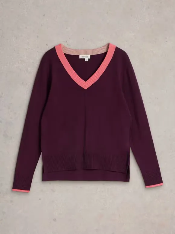 Long Sleeve V-Neck Jumper