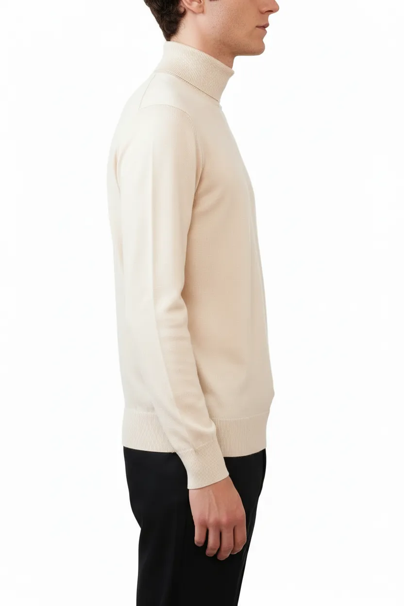Polished Slim Fit Viscose Turtleneck Sweater