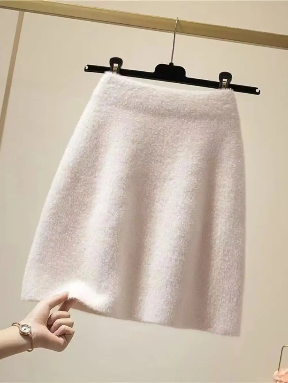 Natural Knit Plush Skirt