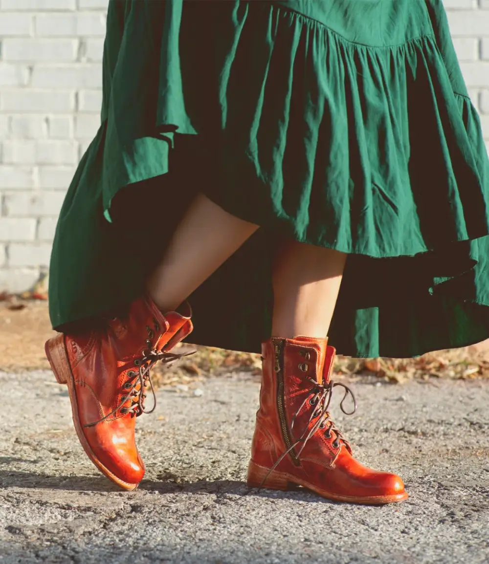 Wingtip Lace-Up Combat Boots