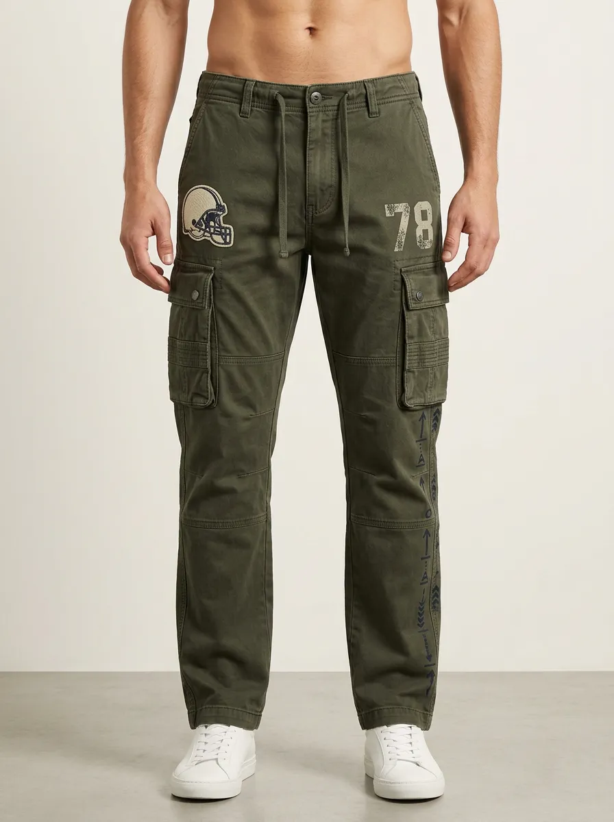 Men's American Football Fan Helmet 78 Printed Cargo Pants