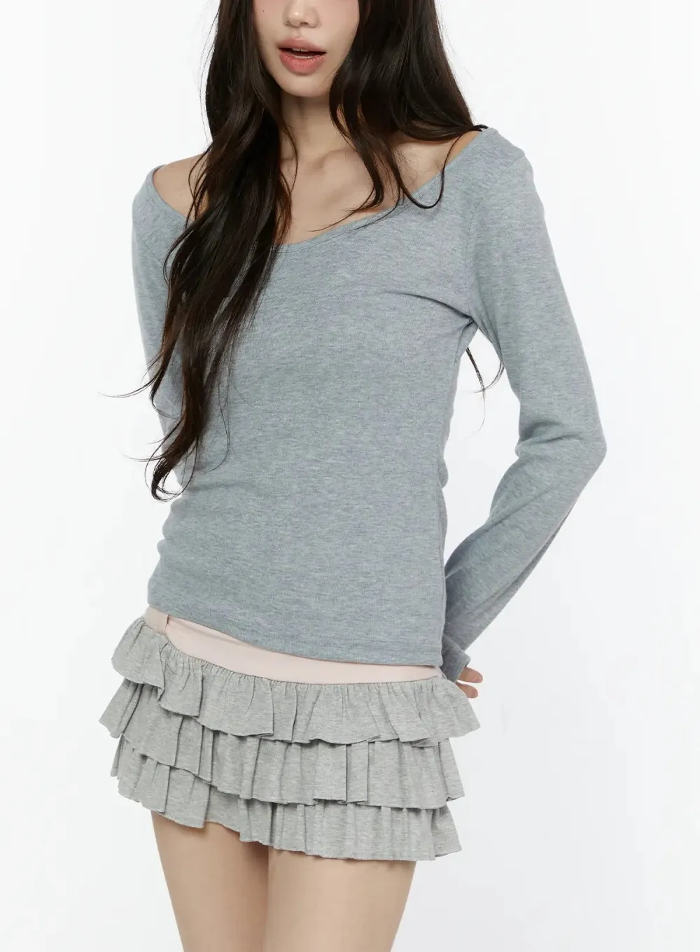 Off-Shoulder Long Sleeve Top