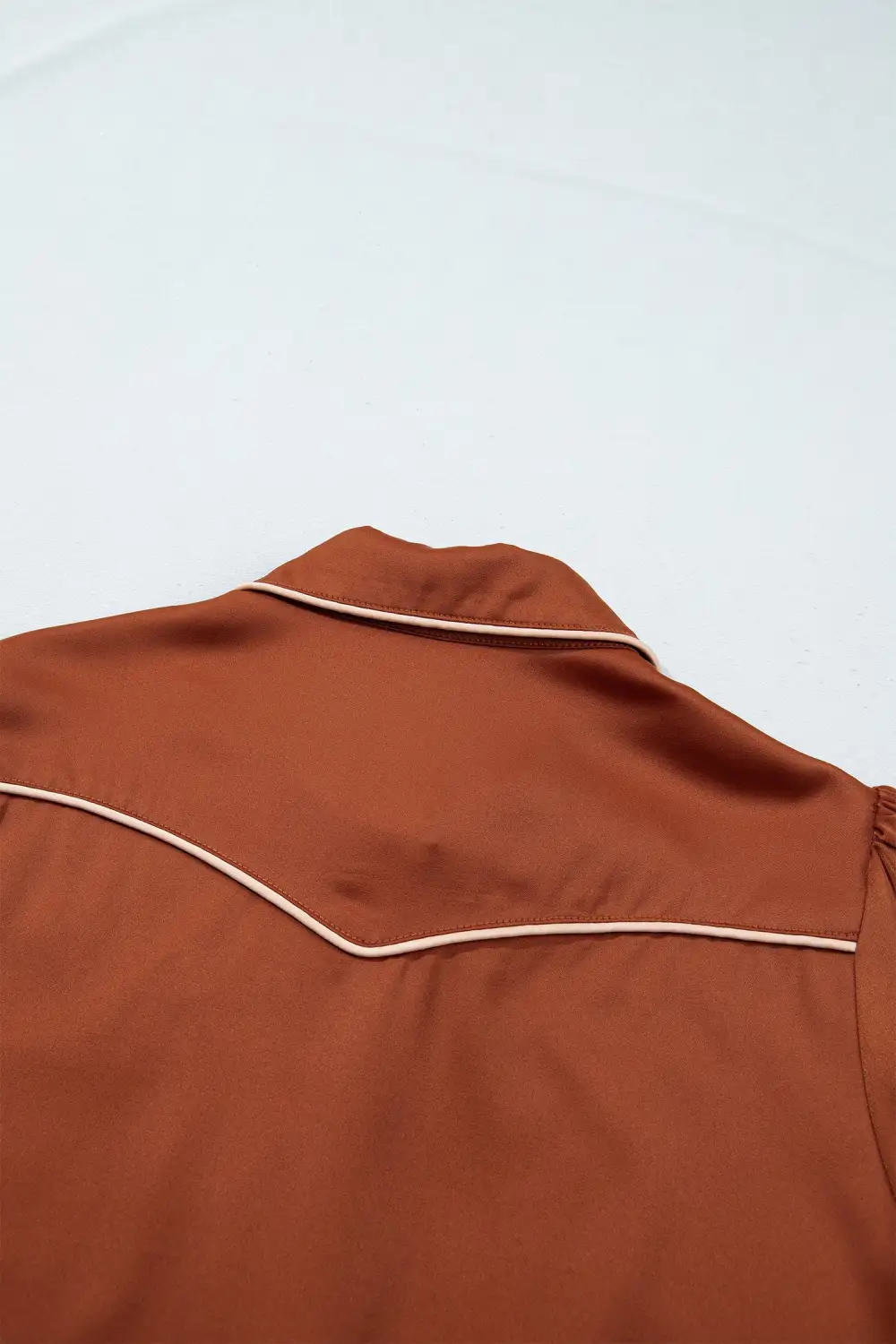 Women's Satin Long Sleeve Button Front Blouse
