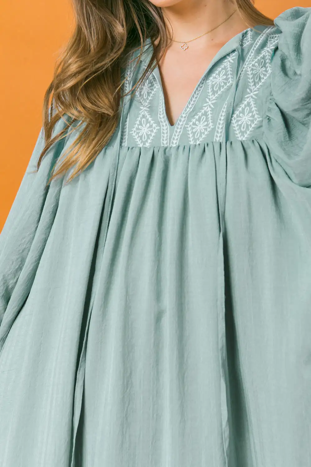 Tied Neck Midi Dress
