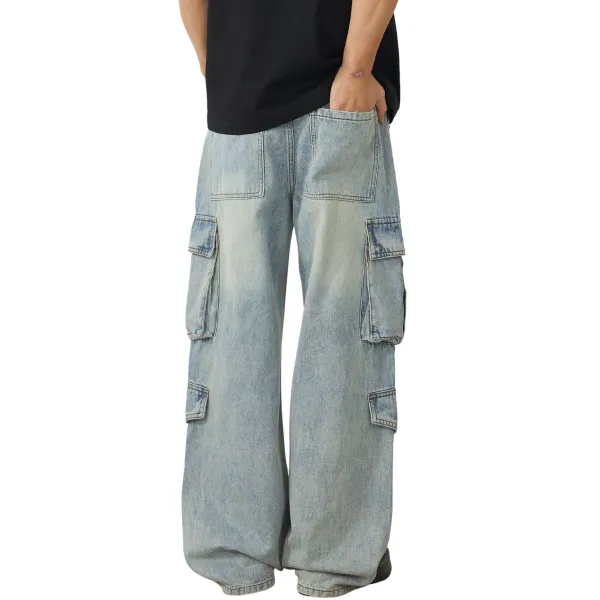 Relaxed Cargo Denim Jeans