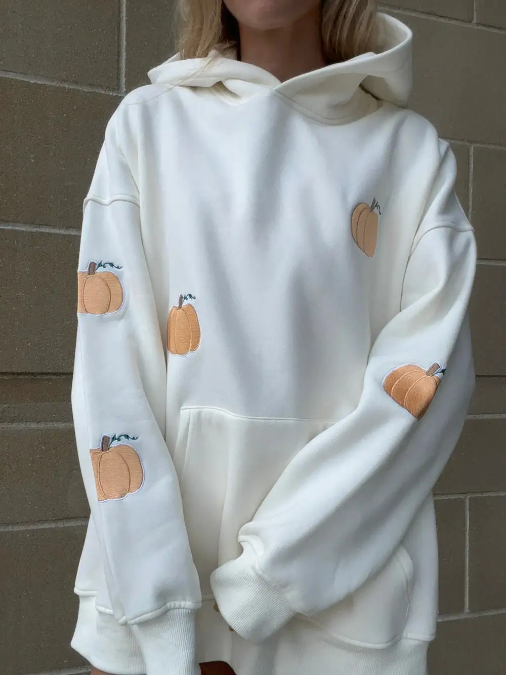 Pumpkins All Over Embroider Hoodie