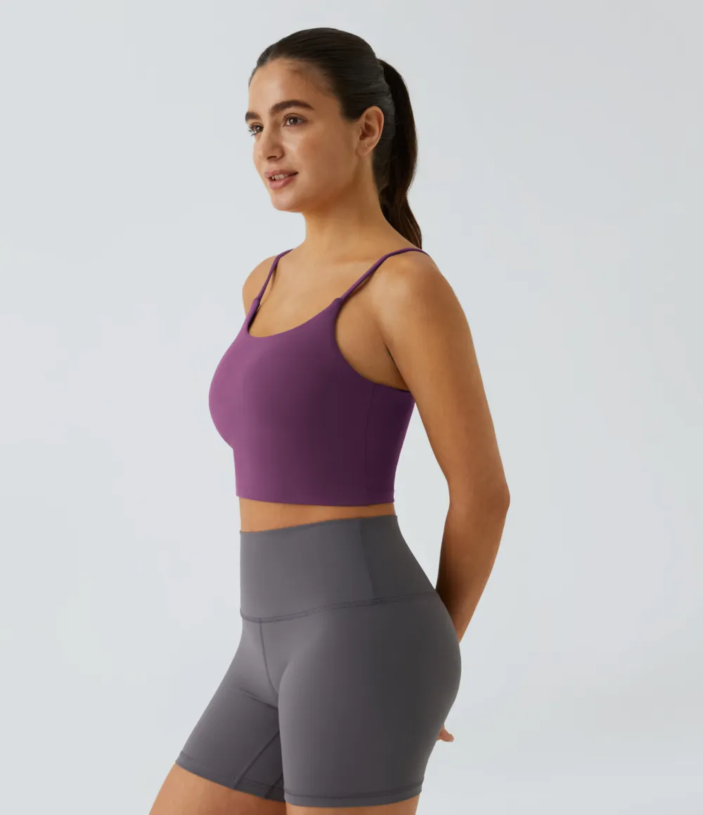 Basic Padded Workout Cropped Tank Top