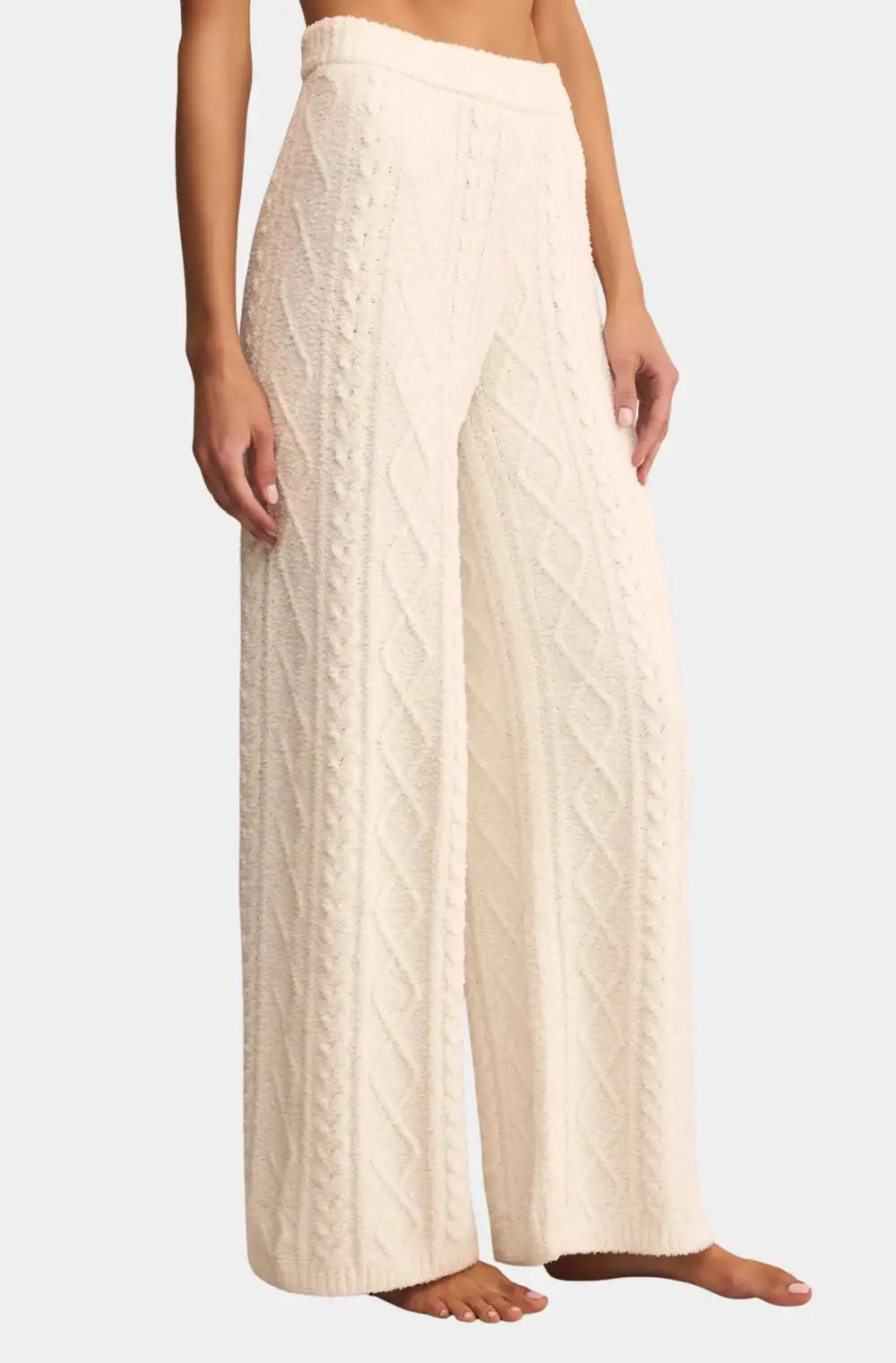 Cable Knit Elastic Waist Pants