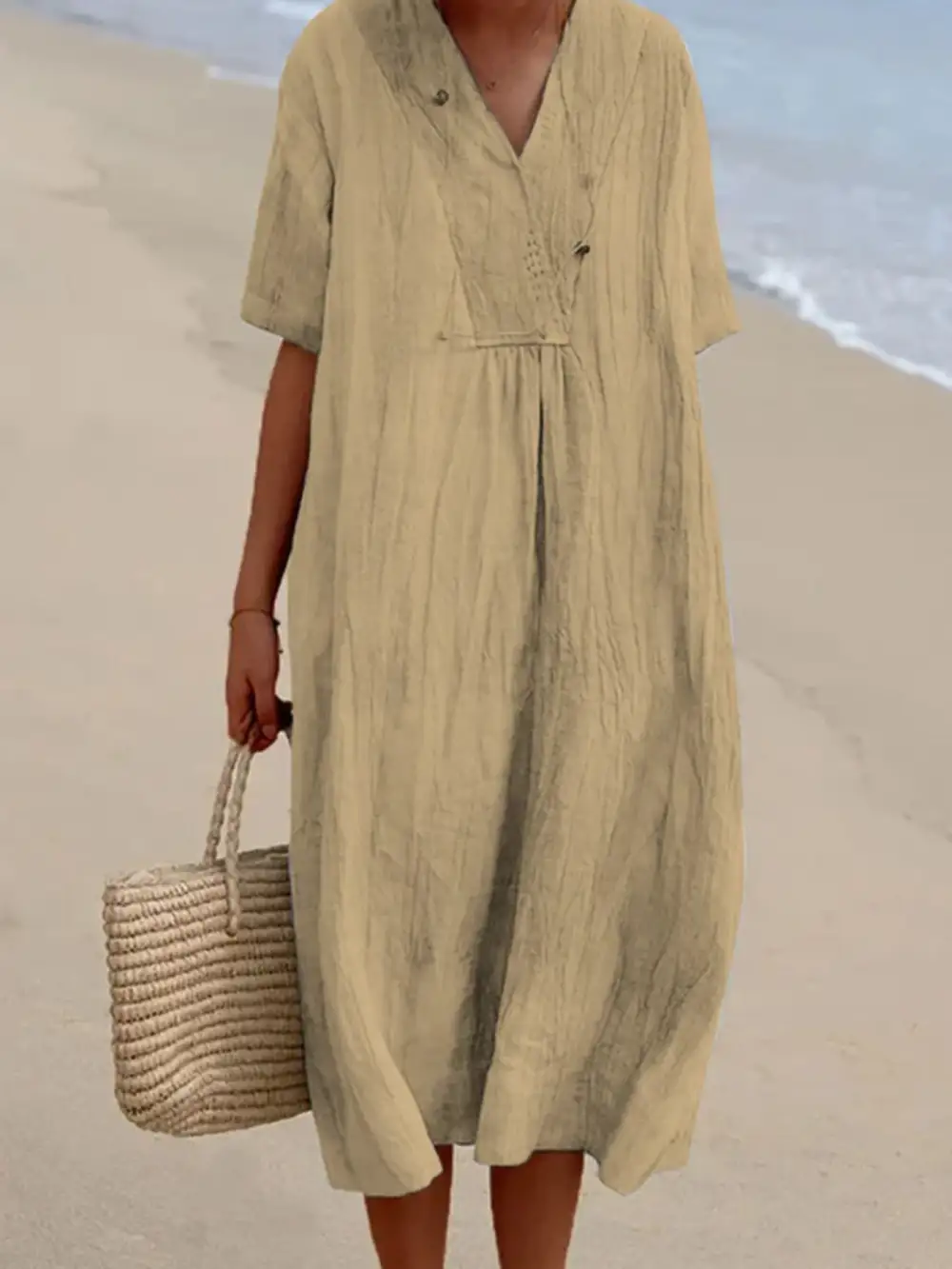 Short Sleeve Midi Dress