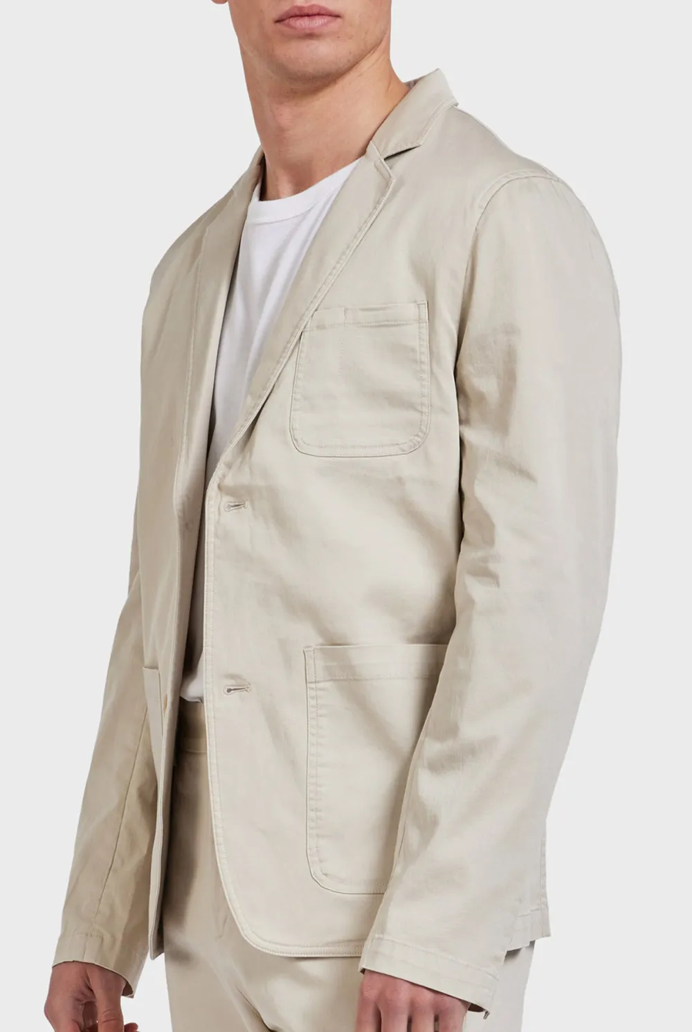 Stone Cotton Blazer