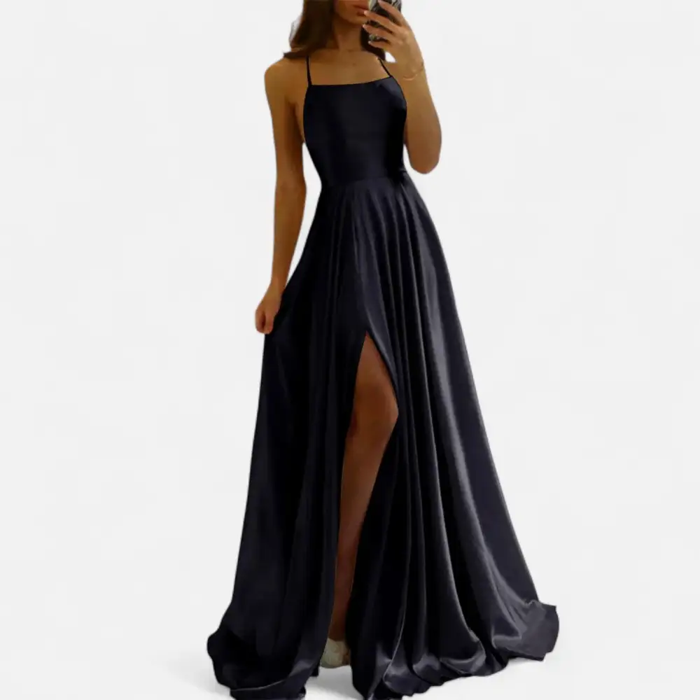  Strappy Slit Maxi Dress