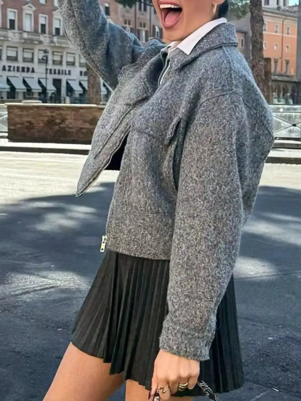 Zip Up Cropped Jacket Versatile Daily Layer