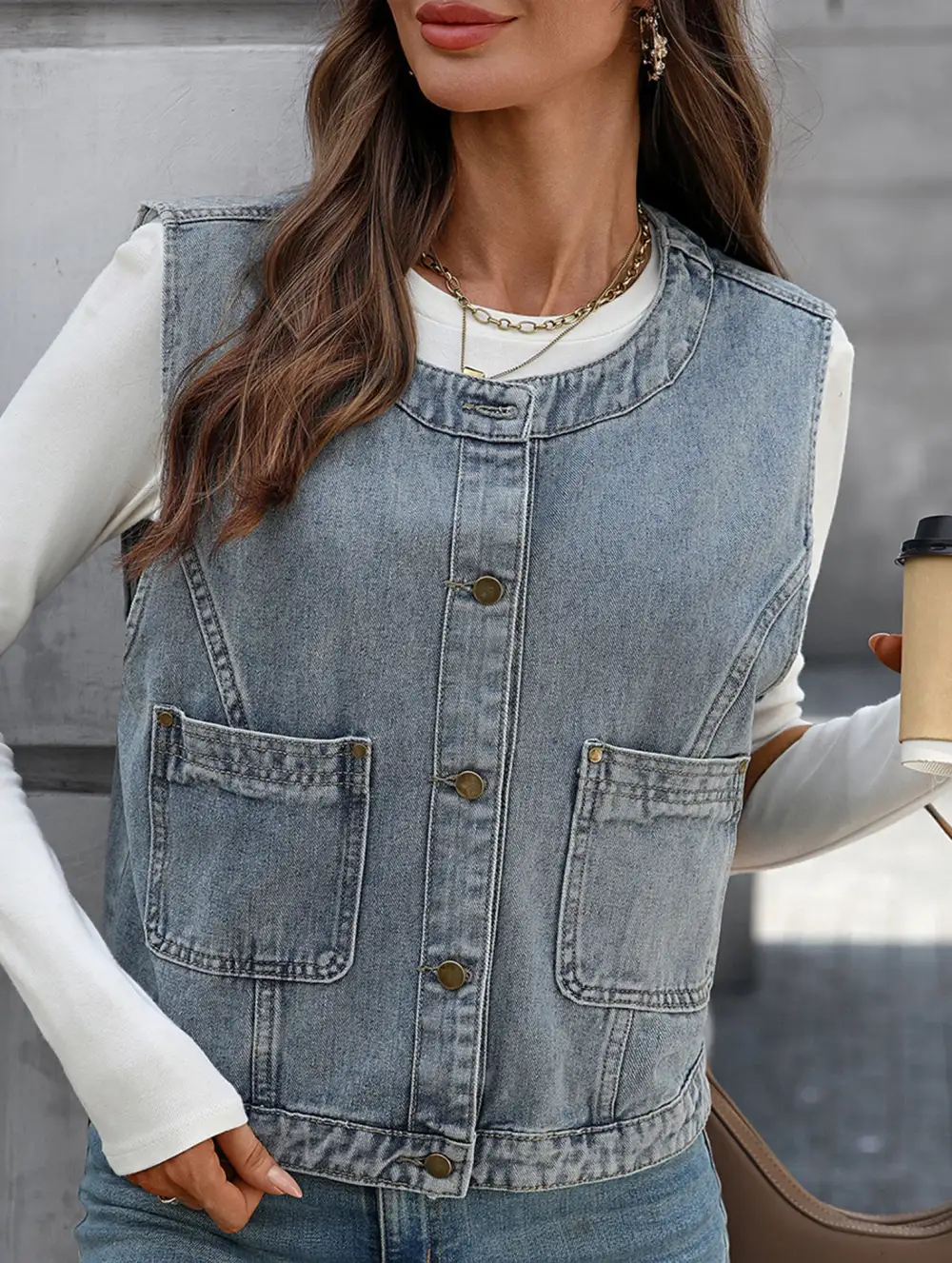 Denim Vest Sleeveless Tank Top