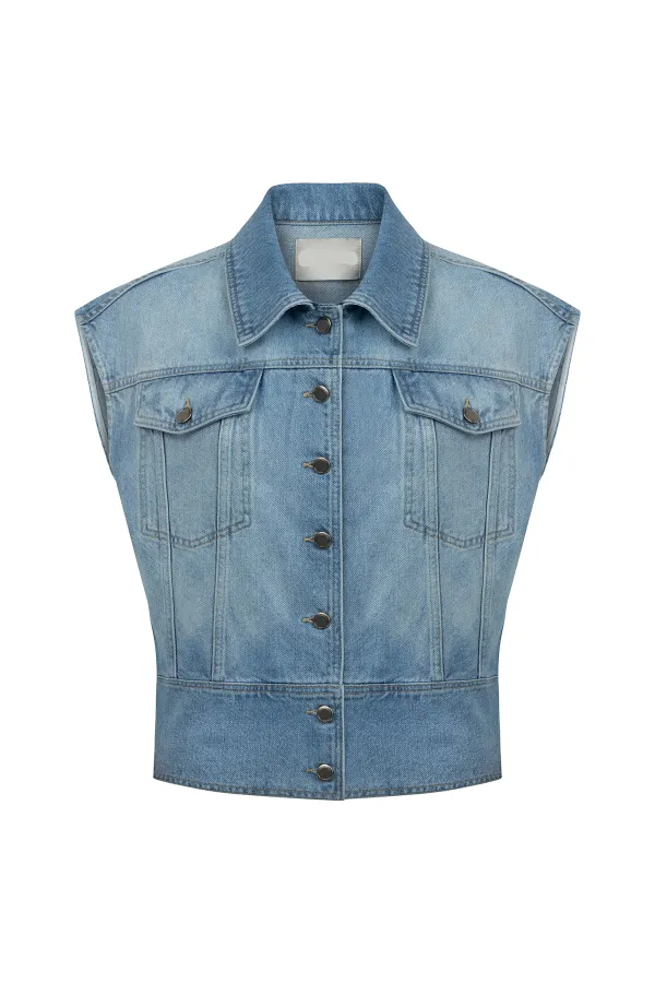 Sleeveless Denim Vest
