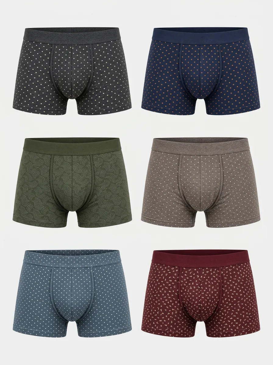 Men's Heritage Multi-Pack Polka Dot and Geometric Pattern Printed Boxer Briefs
