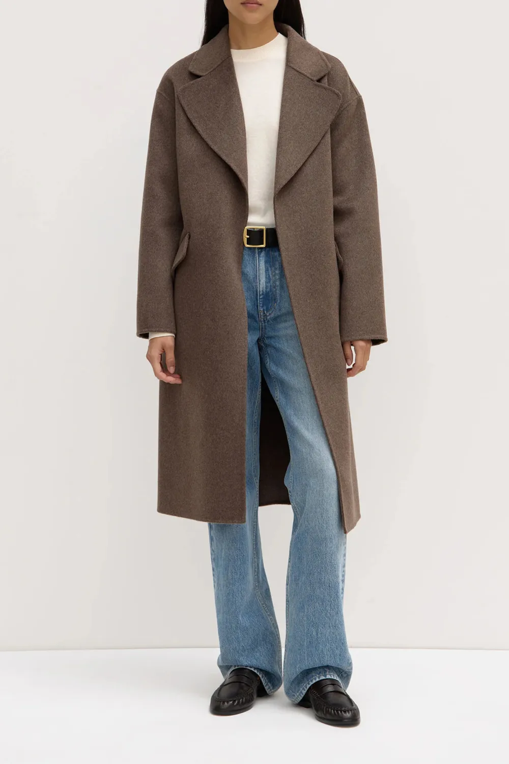 Shoulder Down Single Breasted Coat