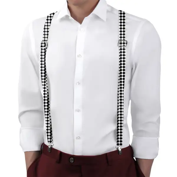 Checkered Tile Theme Suspenders