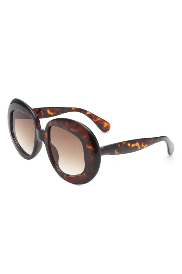 Sleek Oval Round Frame Sunglasses