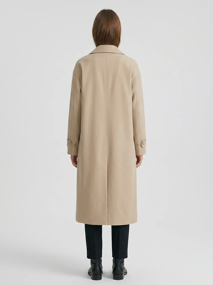 Women's Contemporary Minimalist Long Trench Coat
