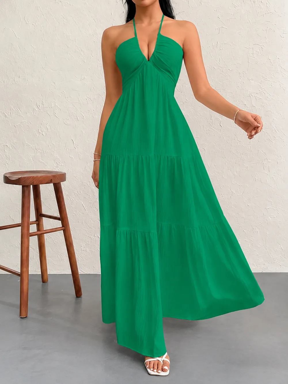Women's Plain Dress, Summer Clothes Women, Casual Sleeveless Backless Dress for Beach Holiday Vacation, Ladies Summer Clothes