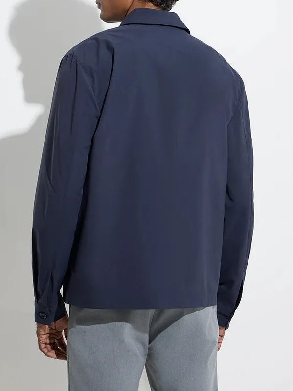 Formals Navy Solid Slim-Fit Man's Shirt
