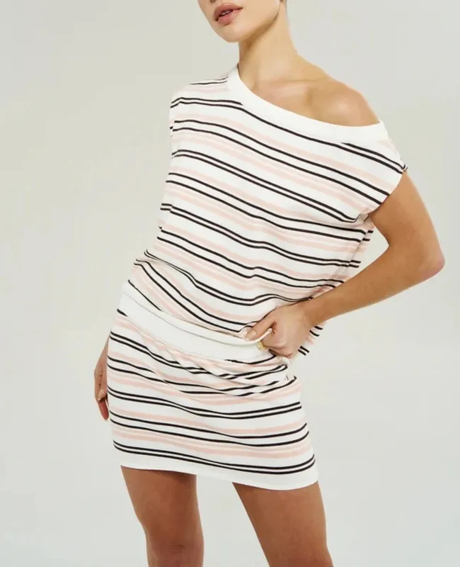 Dusty Rose Knit Mini Skirt