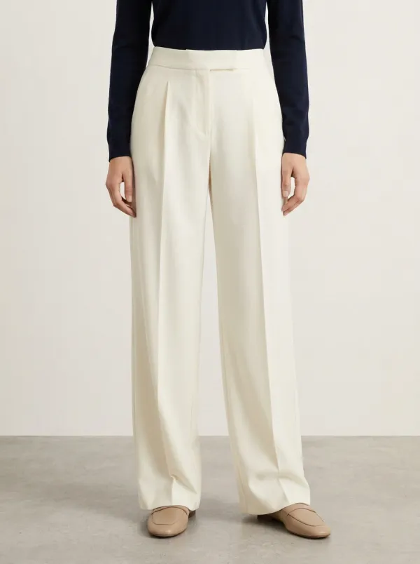 Classic Profile Pleated Wide-Leg Trousers