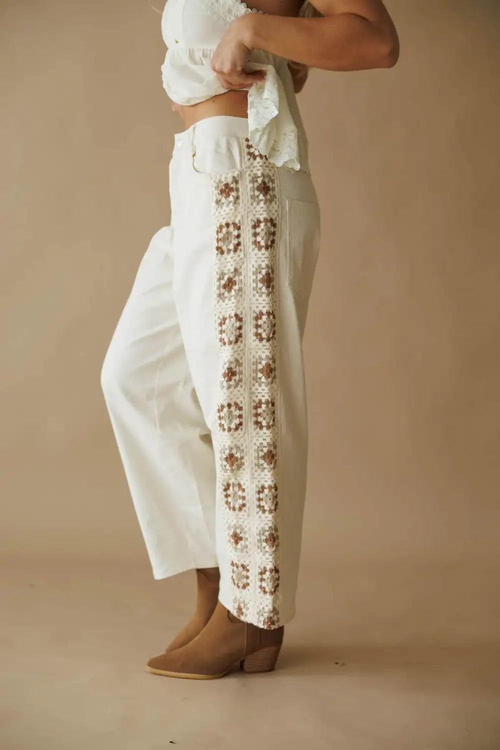 Wide-Leg Crochet Pants