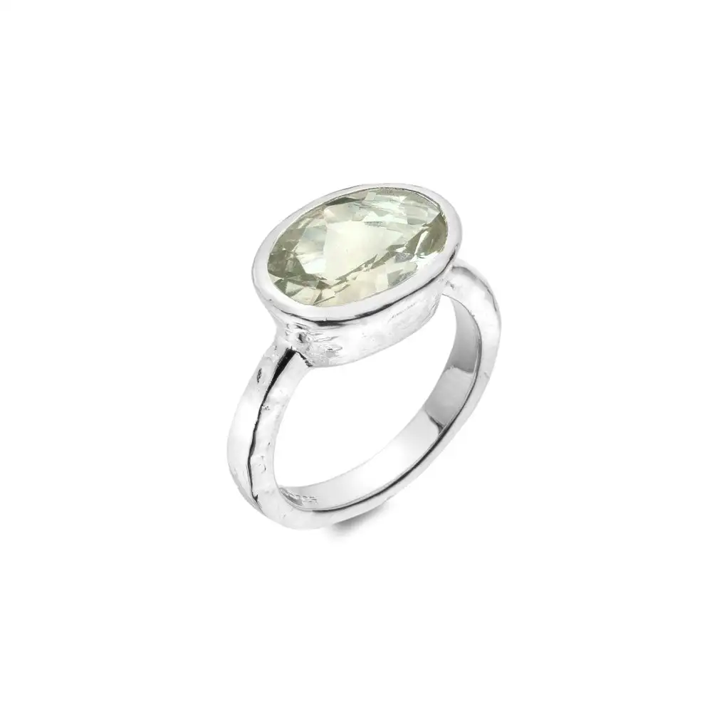 Refined Quartz Textured Wide Ring