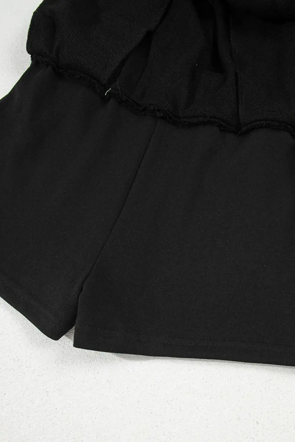 French Terry Drawstring Mini Skort Pocket Skirt