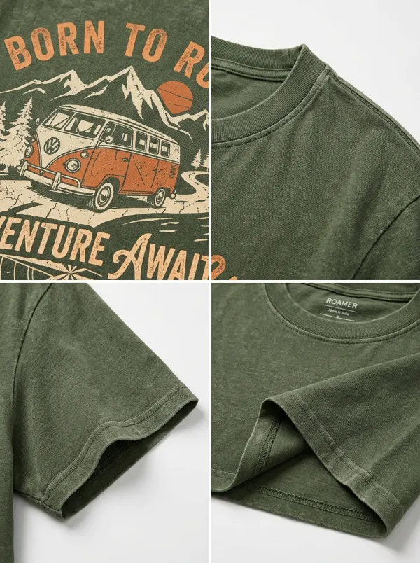 Unisex Travel Lover Camper Van Mountain Printed T-shirt