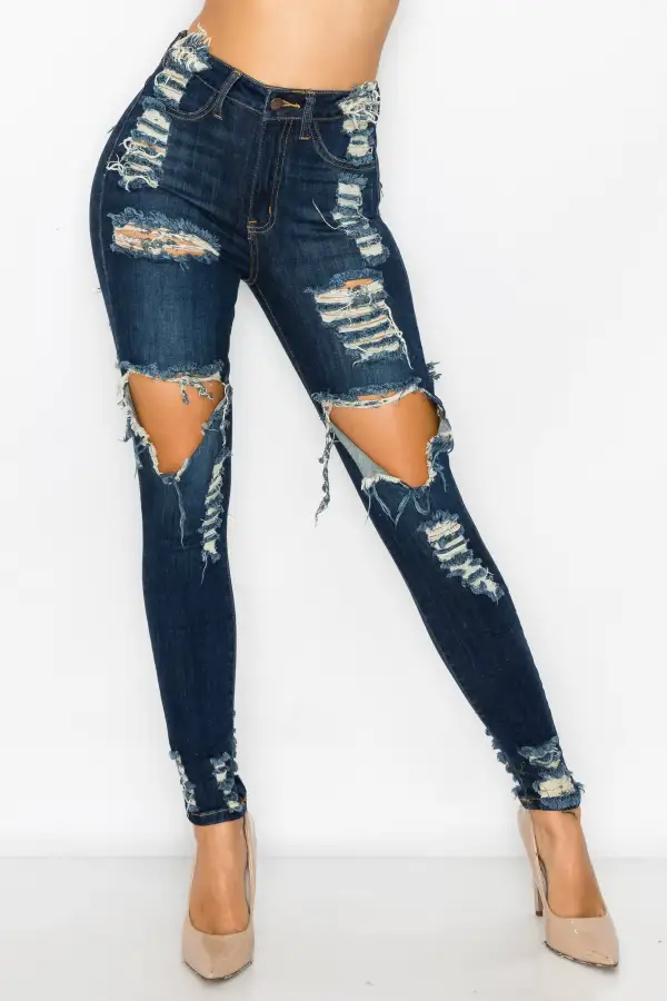 High-Waist Skinny Cargo Jeans