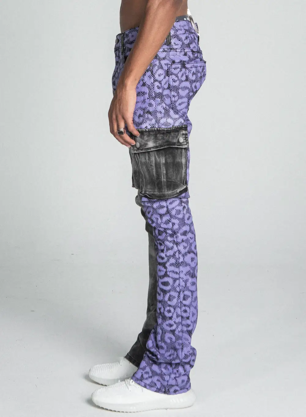 Two-Tone Patchwork Jeans