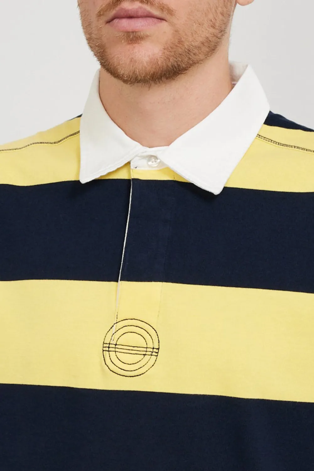 Striped Logo Rugby Polo