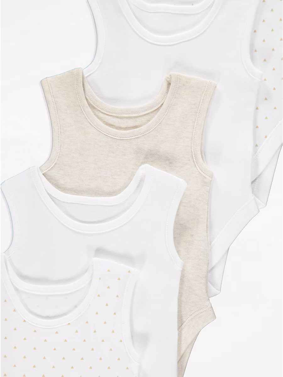 Neutral Sleeveless Bodysuits 5 Pack detail 1