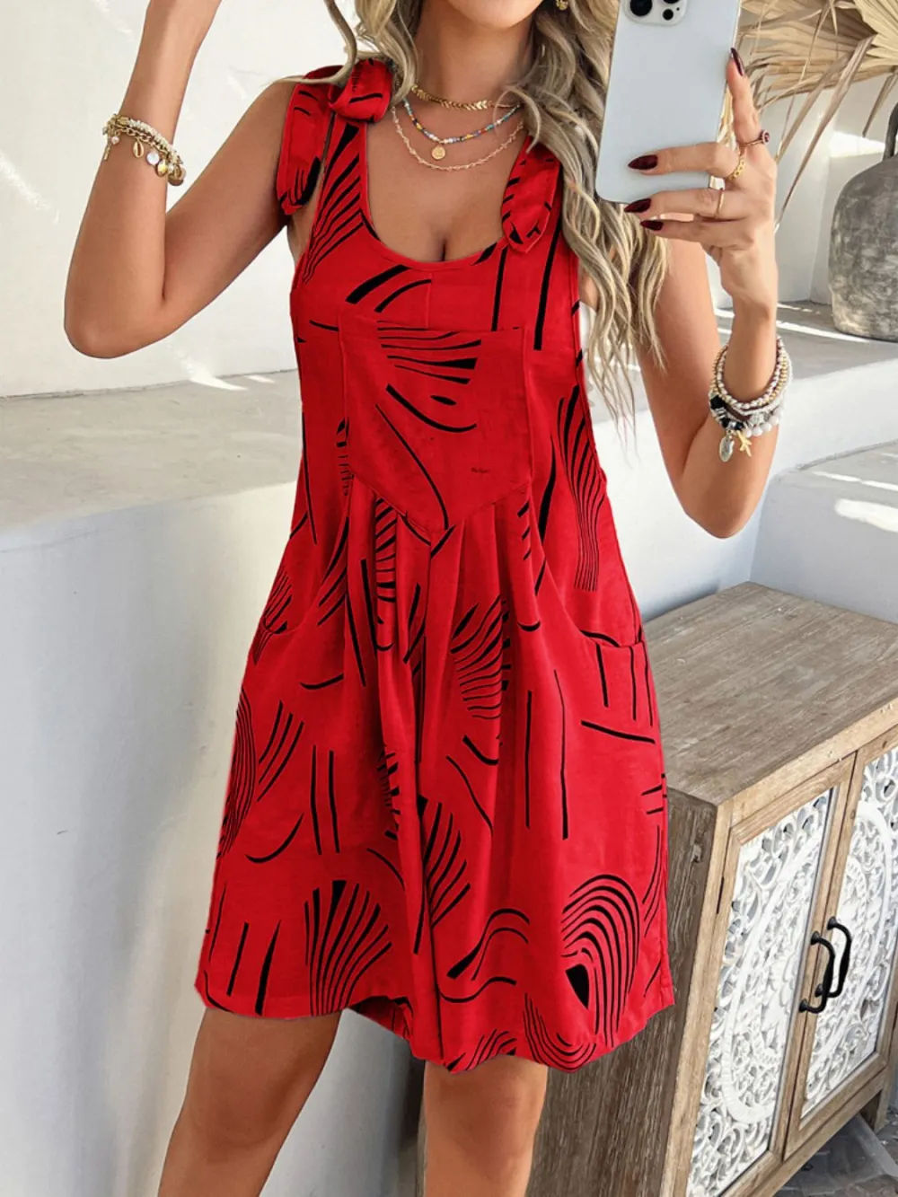 Devine Tie Shoulder Overalls With Pockets