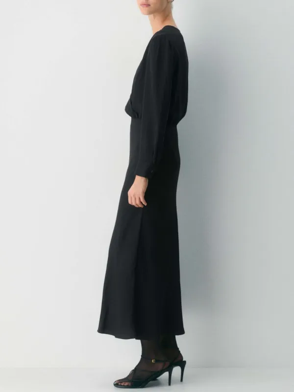 Elegant Surplice Long Sleeve Dress