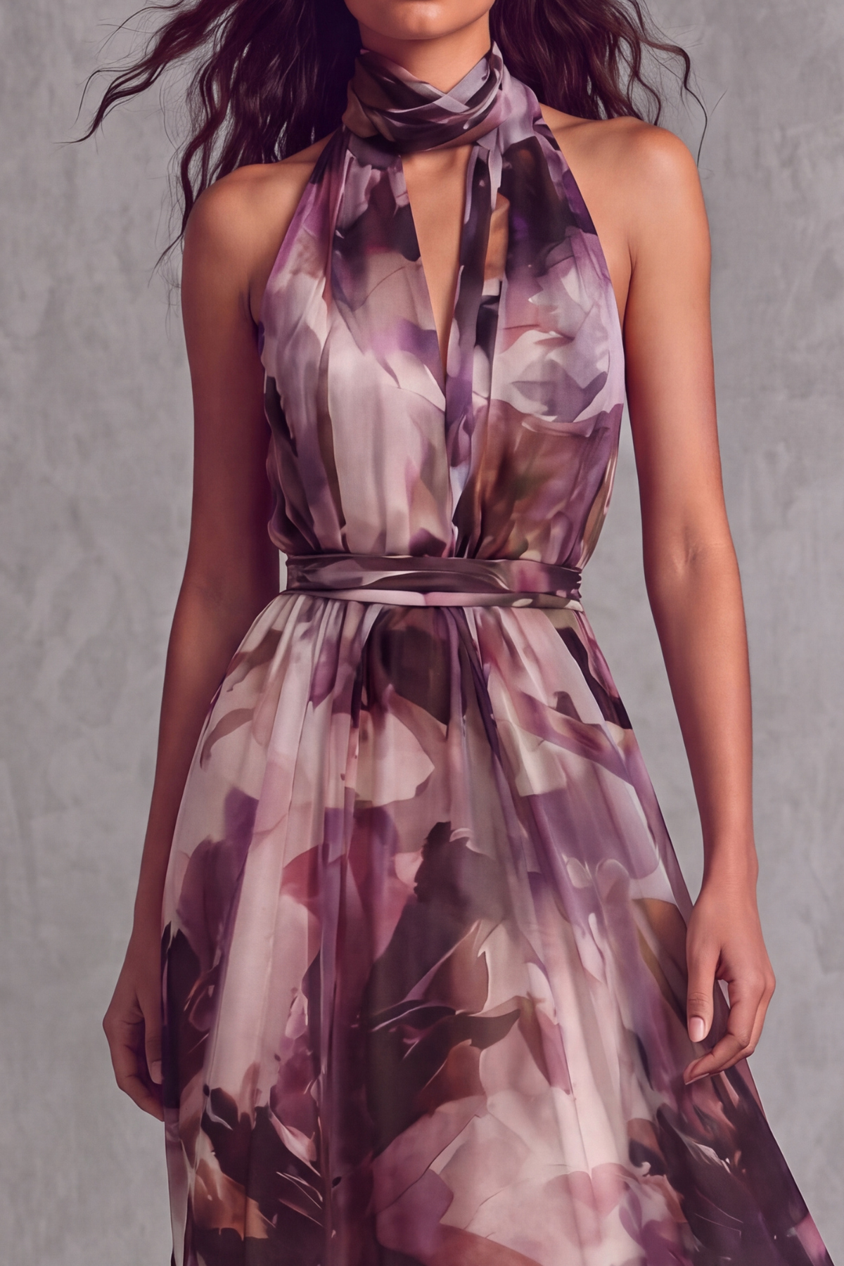 Classic High Neck Cutout Maxi Dress