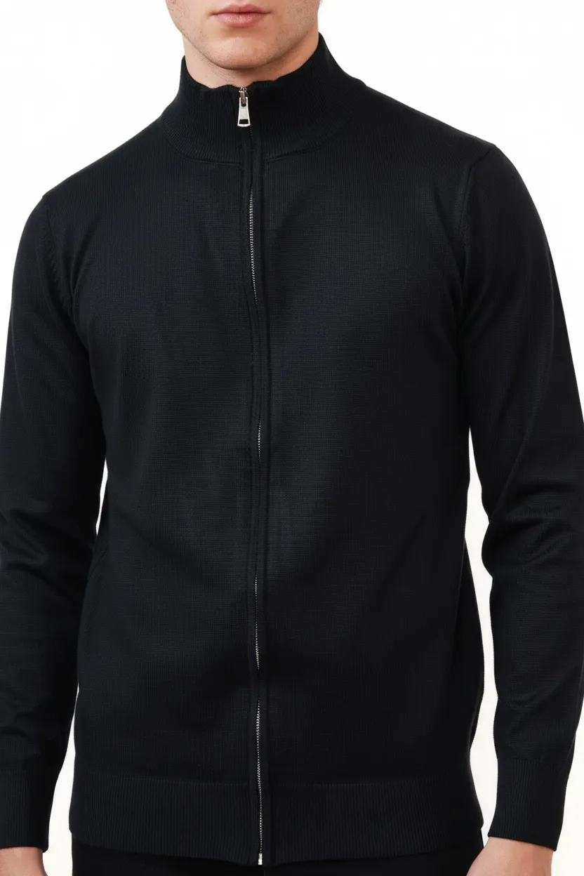 Everyday Regular Fit Full Zip Viscose Knit Vest