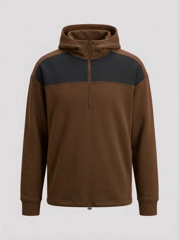 Men's Colorblock Graphic Colorblock Quarter-Zip Hoodie