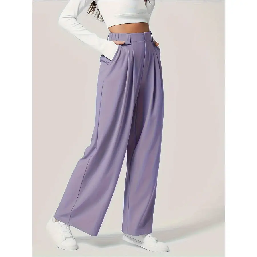 Relaxed Wide Leg Pants with Pockets