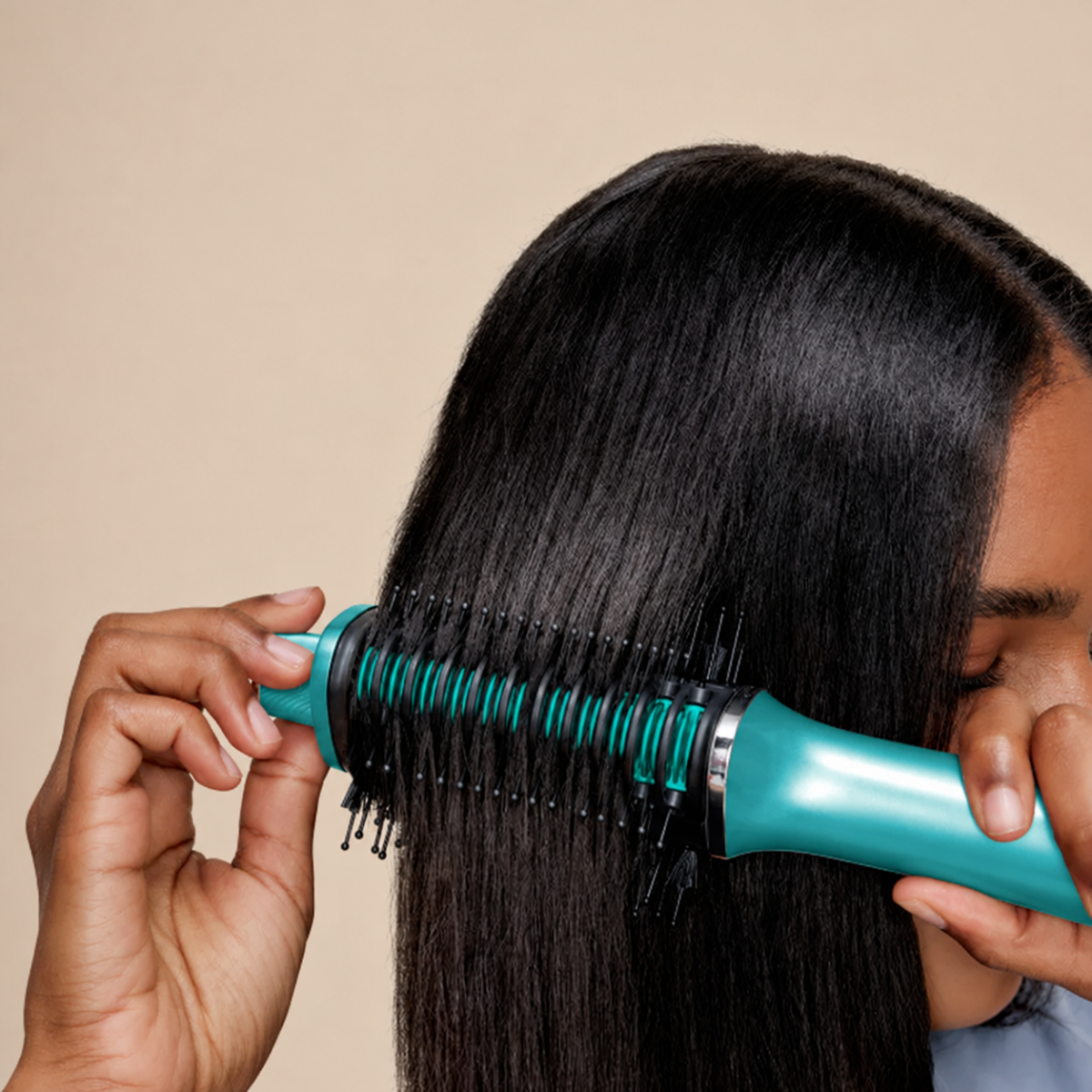 Guiding the brush through longer hair