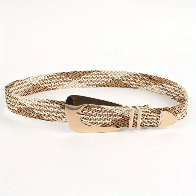 Women's Metal-Buckle Buckle Braided Waist Belt