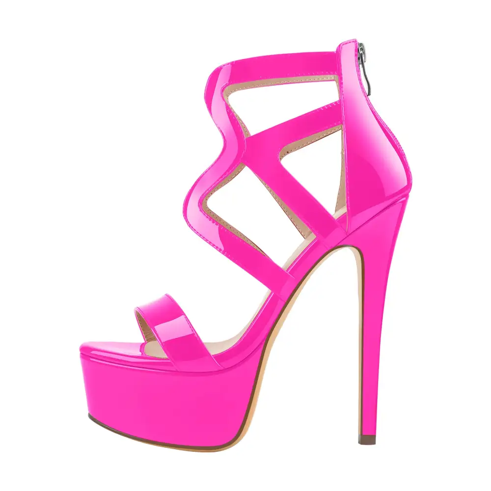 Platform Gladiator Cut Out Stiletto Sandals