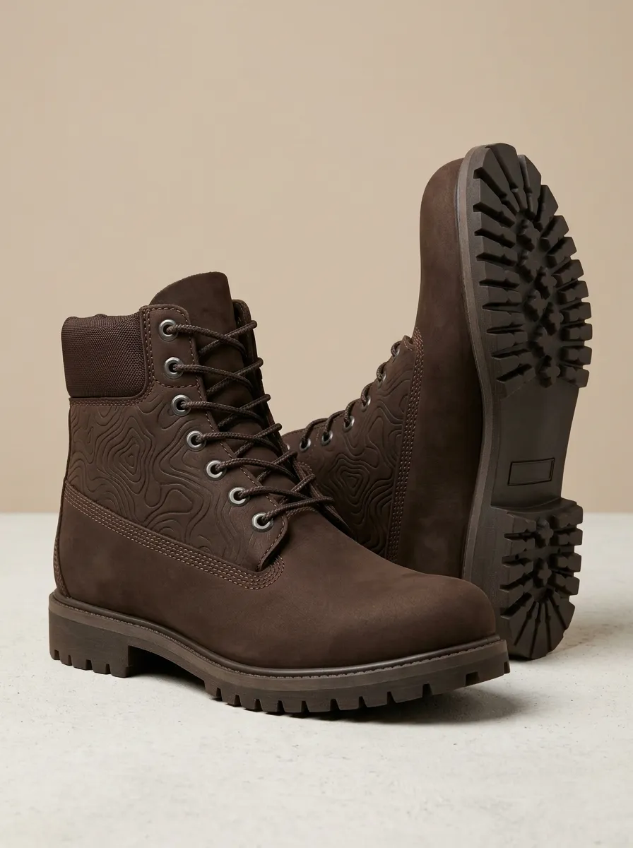 Unisex Everyday Outdoor Hiking Lover Topographic Print Work Boots