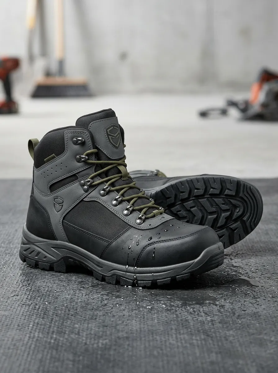 Streamlined Tactical Utility Look Men' Waterproof Work Boots